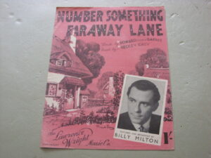 Number Something Faraway Lane,  Sheet Music