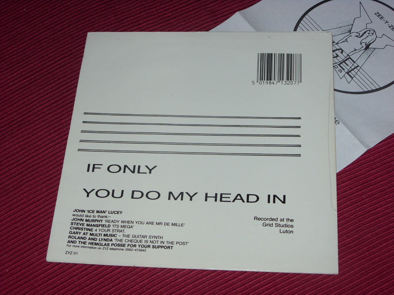 Zee Y Zed: You Do My Head In Rare 1990 UK EX+ 7" PROMO + INSERT - Image 2