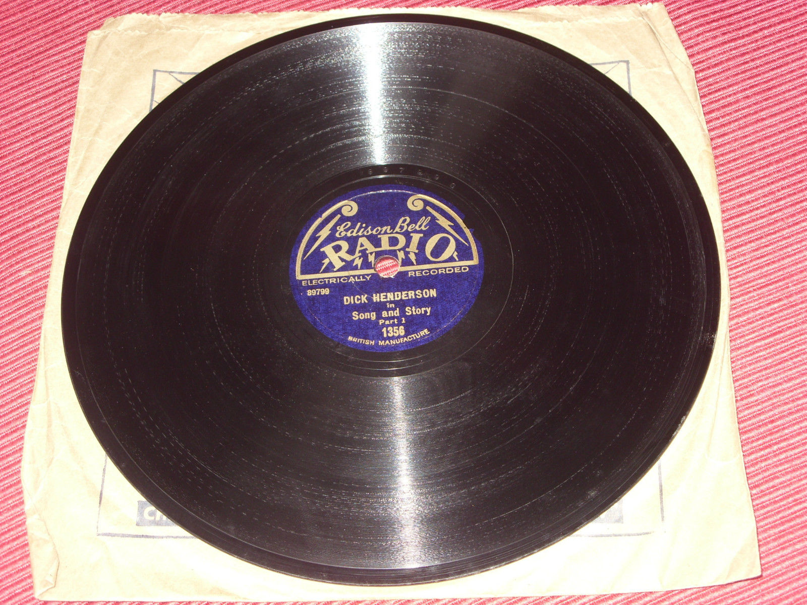 Dick Henderson: Song & Story 8" 78 Edison Bell Radio 1356 Music Hall - Image 3