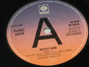 Planet Earth:   Rocket Man   EX+    1978  Promo   7"