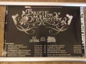 Bullet for my Valentine  30cm X 42cm 2006  small UK  Concert   Poster