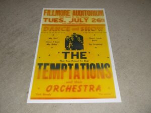 The Temptations   46cm X 30cm   Fillmore 1966  Reprint Poster