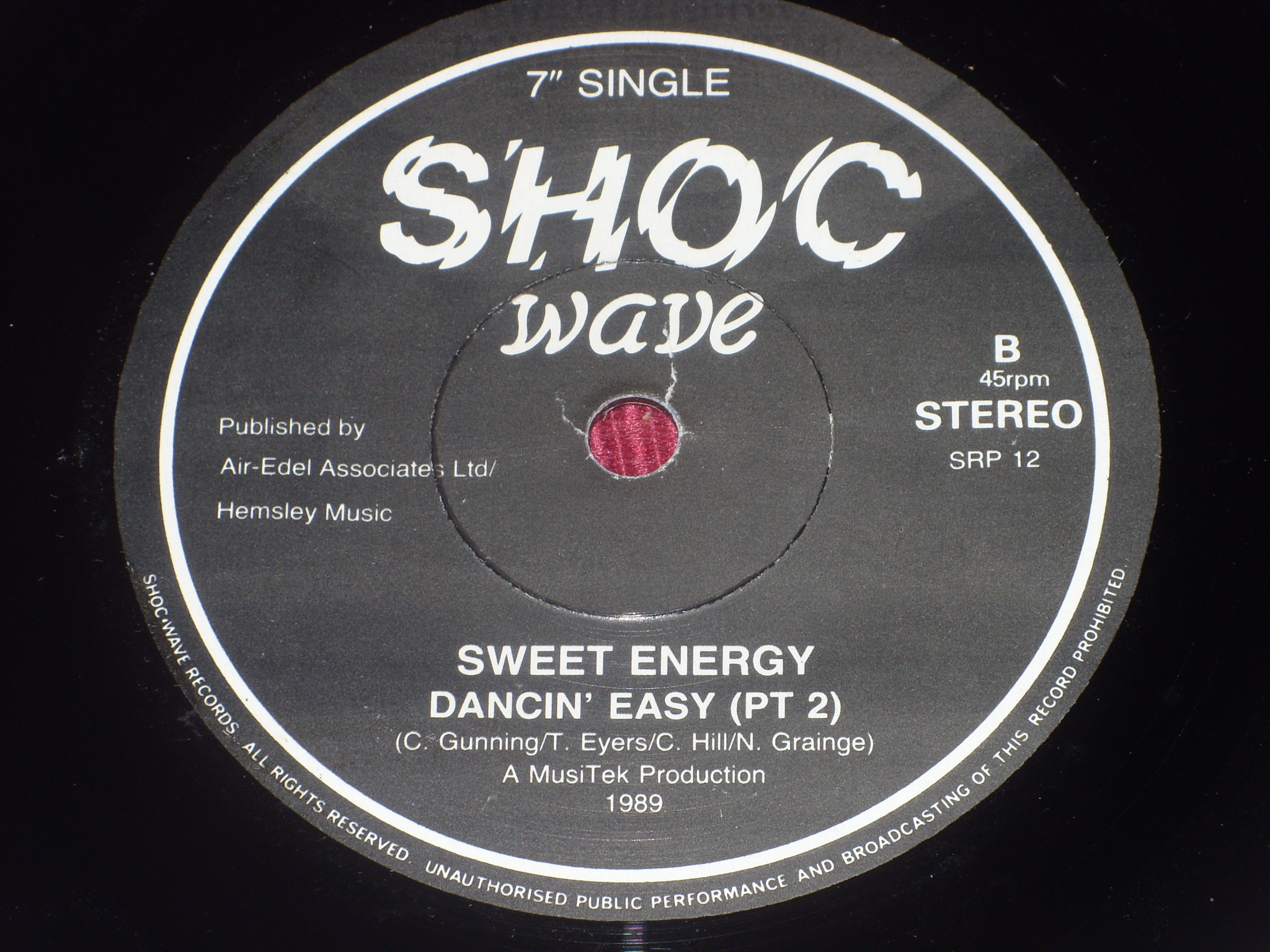 Sweet Energy: Dancin' Easy UK EX+ 7" Shoc wave Bristol - Image 2
