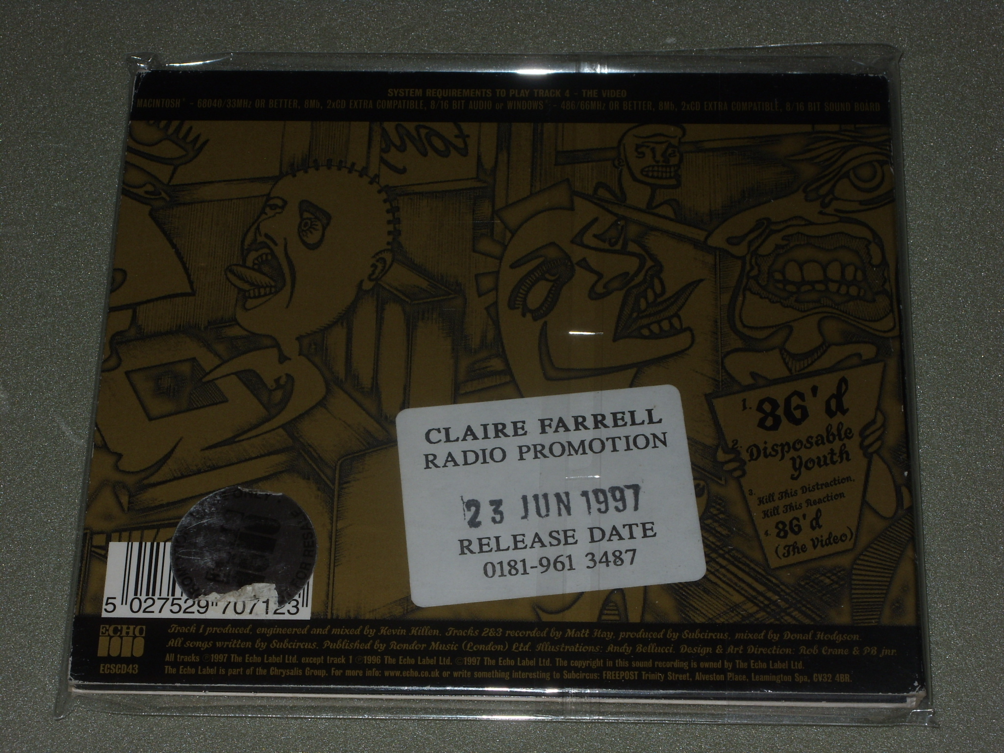 Subcircus: 86'd Promo CD Single NM ex shop stock - Image 2