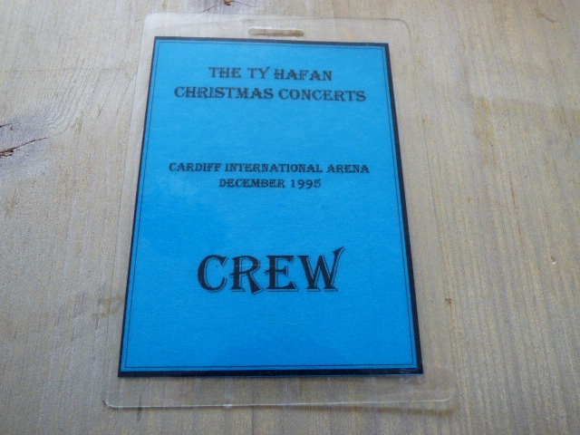 Pavarotti/Princess Diana VERY RARE Ty Hafan 1995 Crew Tour Pass/Laminate