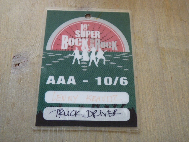 Lenny Kravitz VERY RARE Super Bock 2004 Green Access All Areas Pass/Laminate