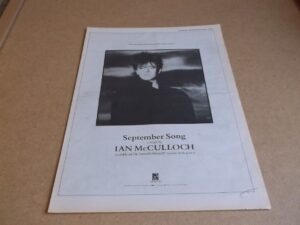 Ian McCulloch September Song  1984  Full Page (12" X 16") UK Advert