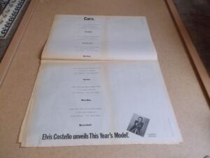 Elvis Costello:  This Years Model   1978  Double Page (24" X 16") UK Advert
