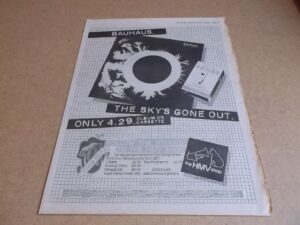 Bauhaus:  The Skys Gone Out    1982  Full Page (12" X 16") UK Advert