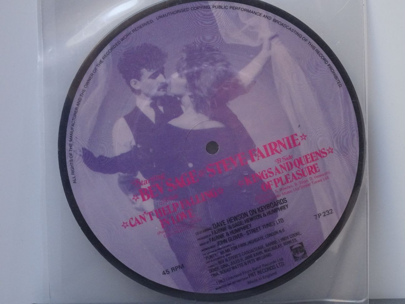 Techno Twins: Can't Help Falling in Love UK MINT UNPLAYED PICTURE DISC 7" - Image 2