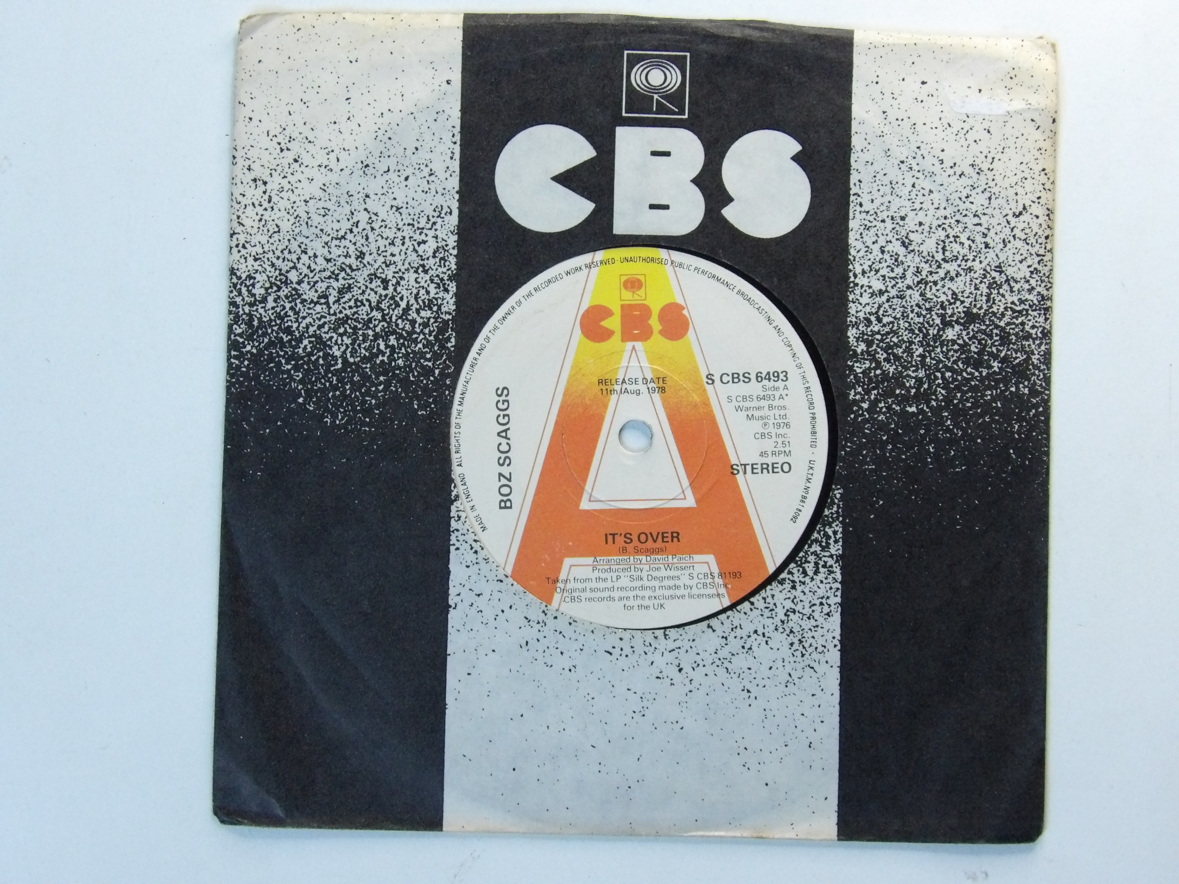 Boz Scaggs: It's Over UK 1976 EX PROMO 7" ('A' label)