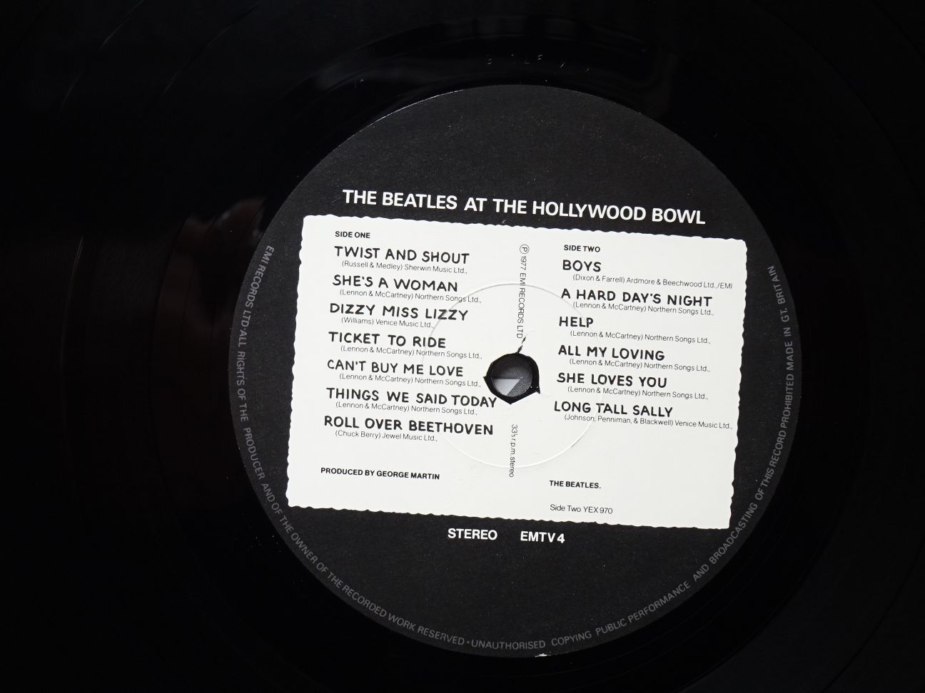 The Beatles: At The Hollywood Bowl UK 1/1 1st Pressing EX LP - Image 3