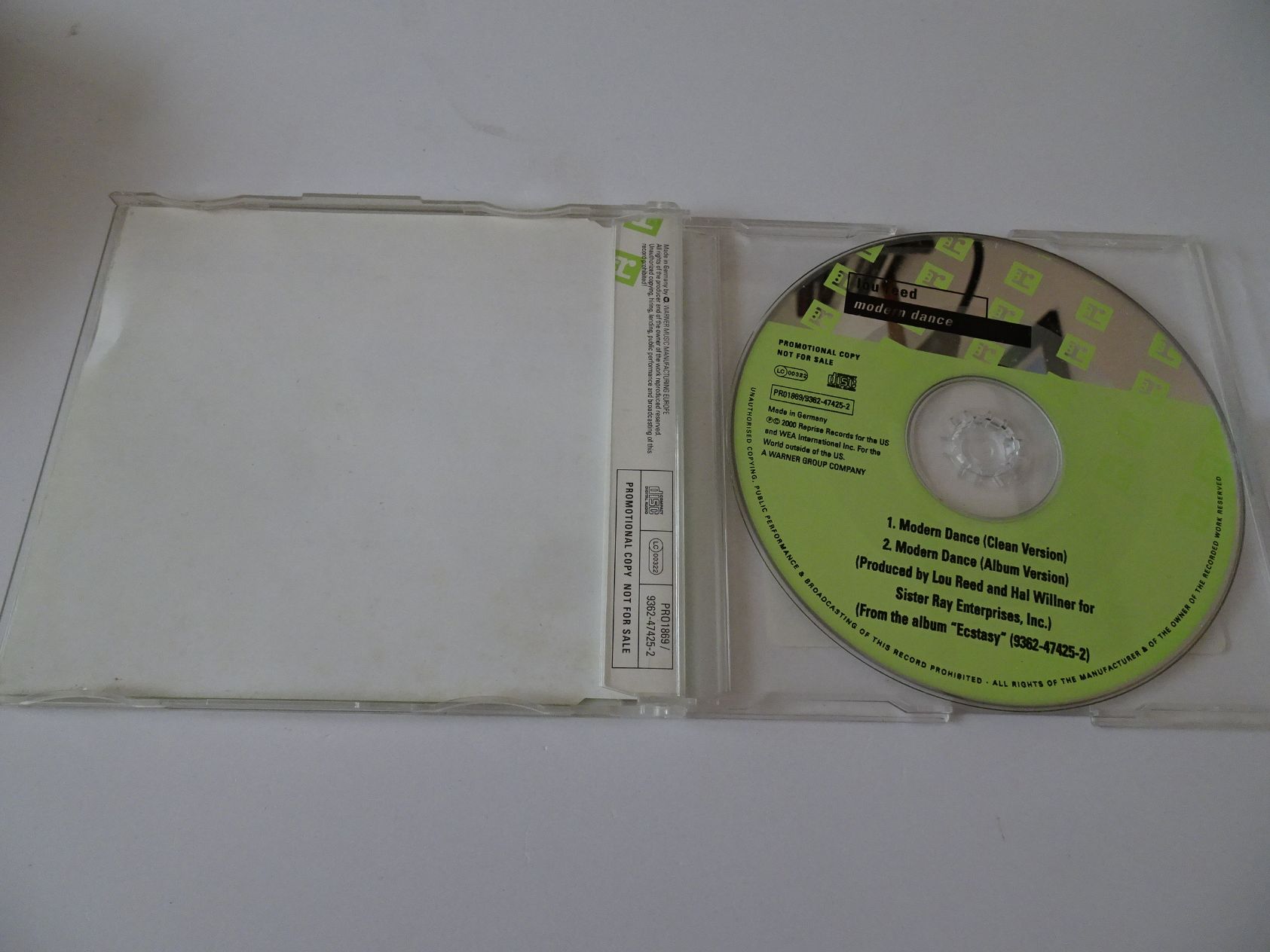 Lou Reed: Modern Dance (Clean & Album versions) EX GERMAN PROMO CD Single - Image 3