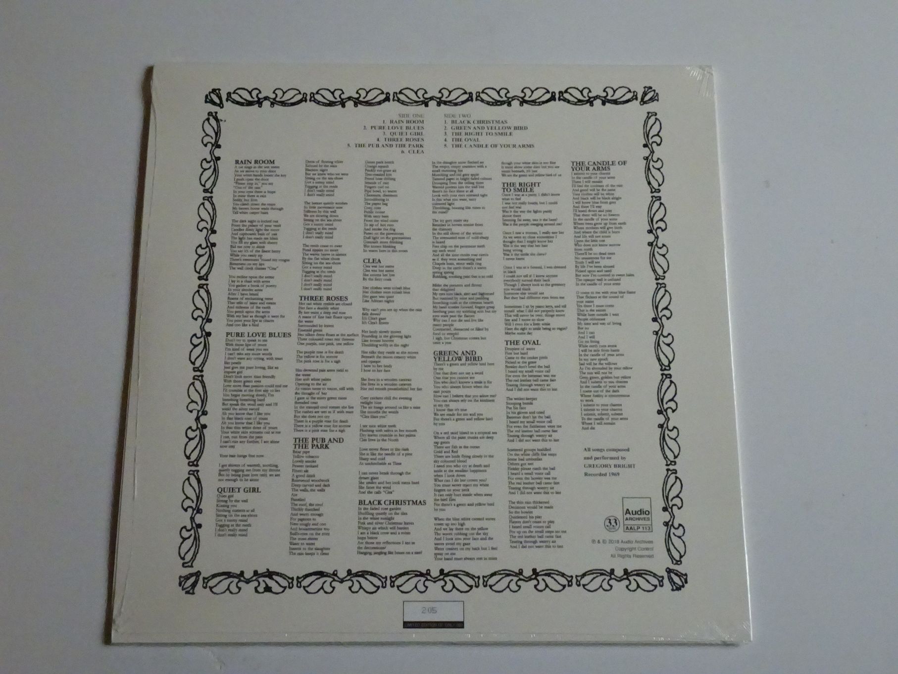 Gregory Bright: Room By Greg 2018 Ltd Numbered LP NEW SEALED - Image 2