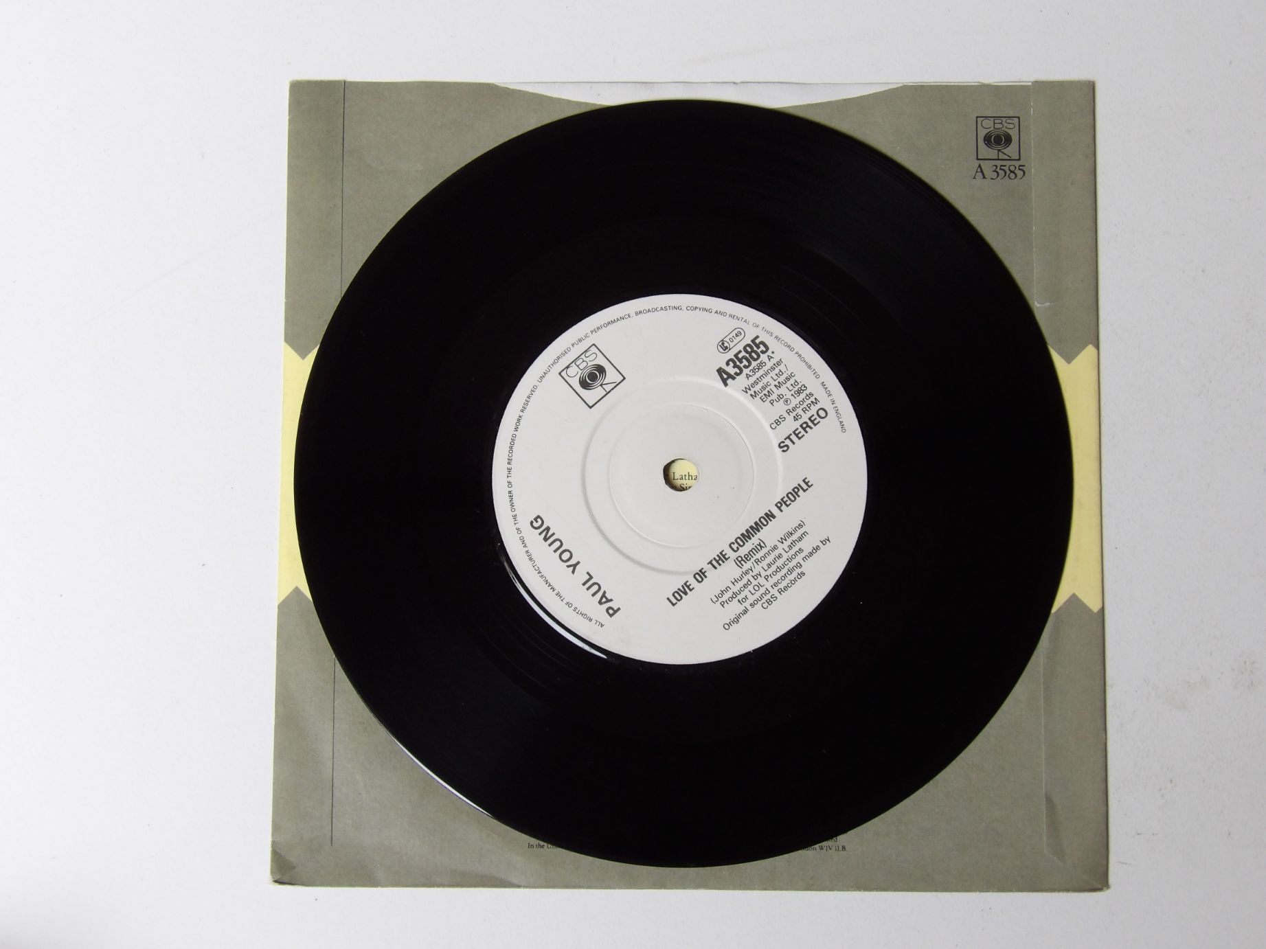 Paul Young: Love of the Common People 1983 7" - Image 3