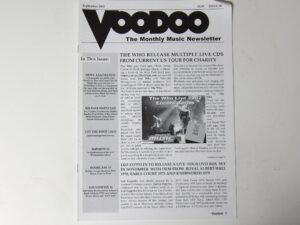 Voodoo Monthly Music Newsletter: #30 Sept 2002 Who / Led Zep