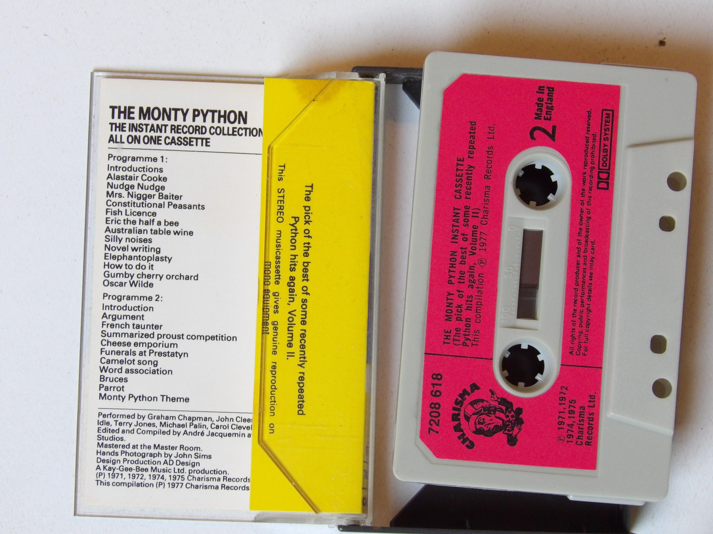 Monty Python Instant Record Collection Original 1975 Paper Label Cassette