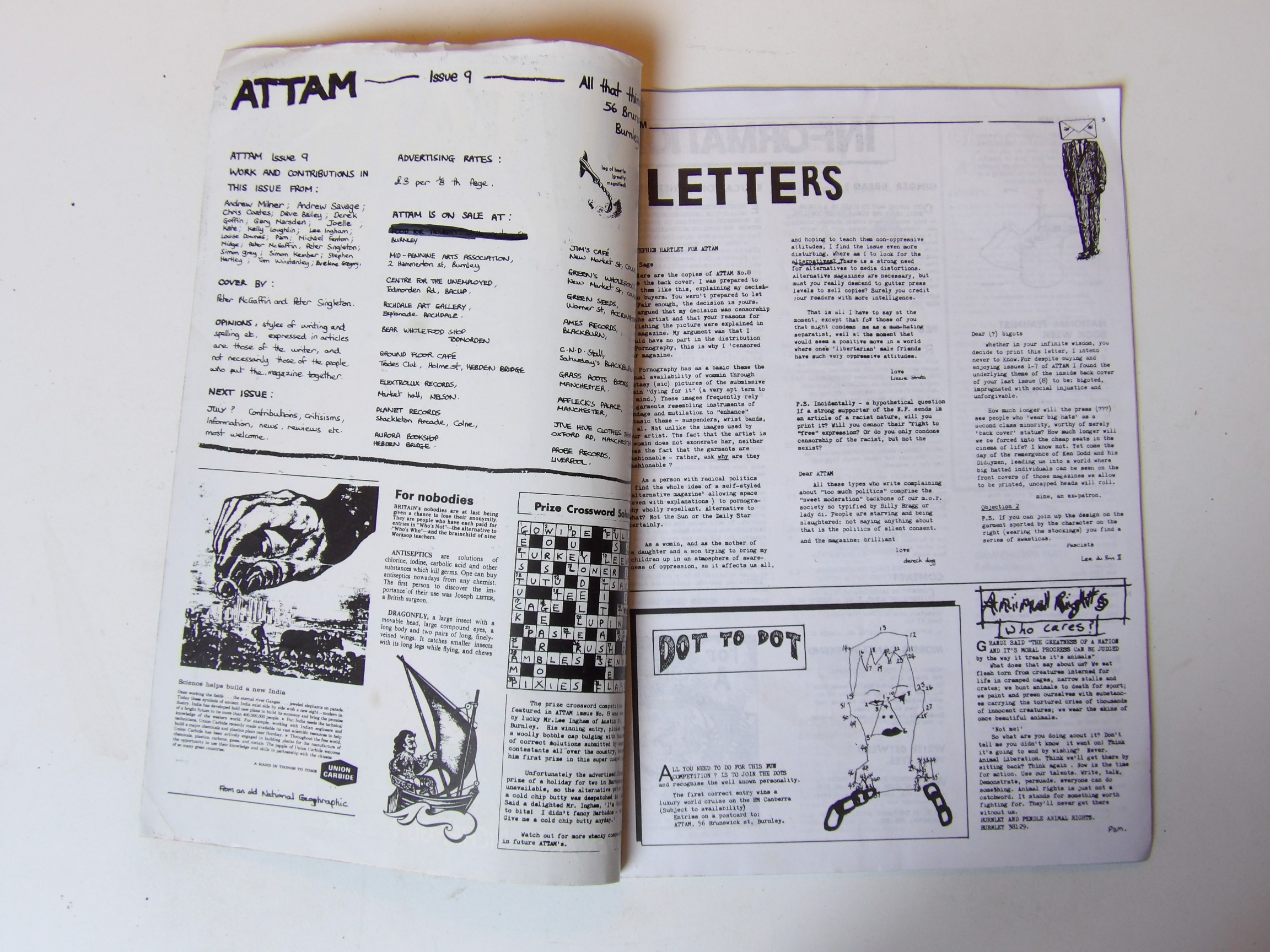 Attam (ALL THAT THINKS & MOVES) Fanzine: #9 1984 Politics etc - Image 2