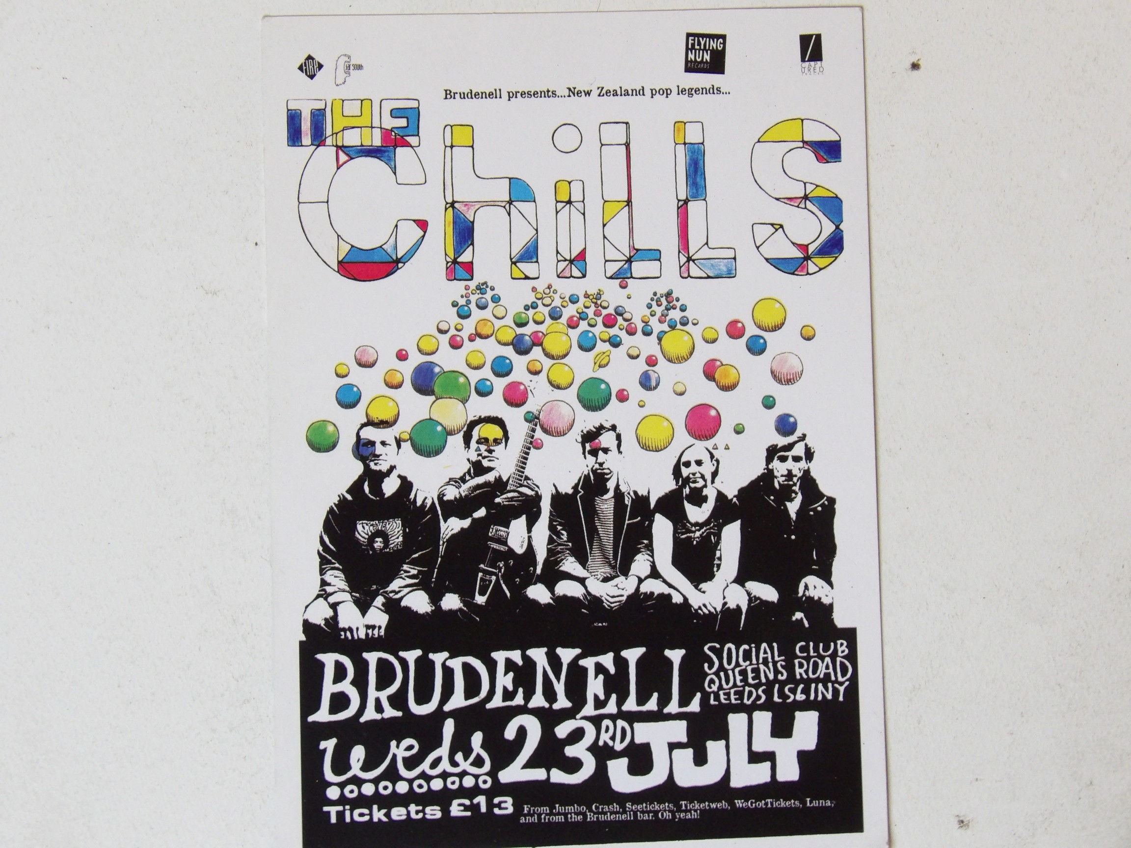 The Chills / Guitar Wolf: Rare original 2014 Postcard Brudenell Social Club