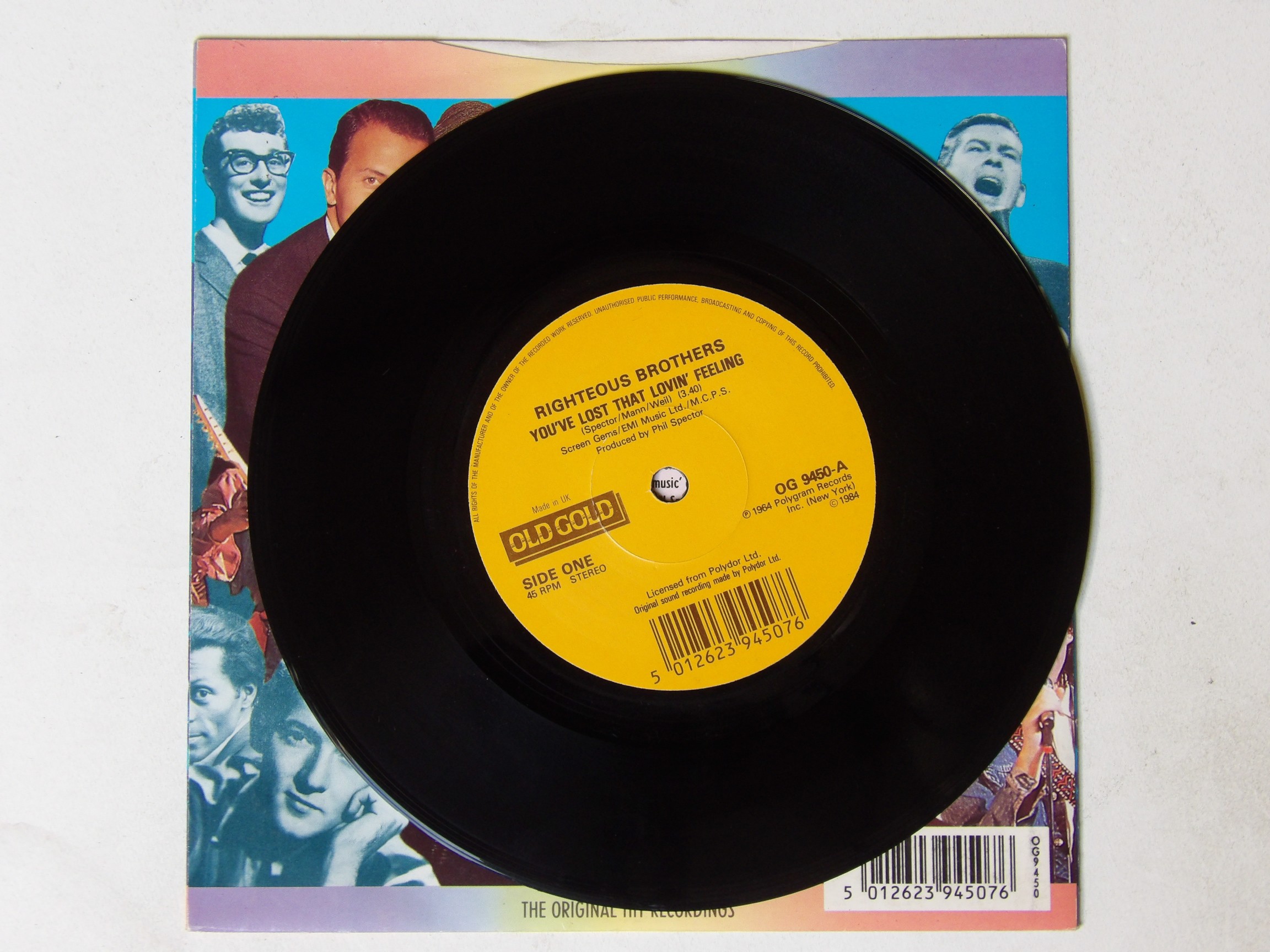 Righteous Brothers: You've Lost that Lovin' Feeling 1984 EX+ Old Gold 7″ - Image 3