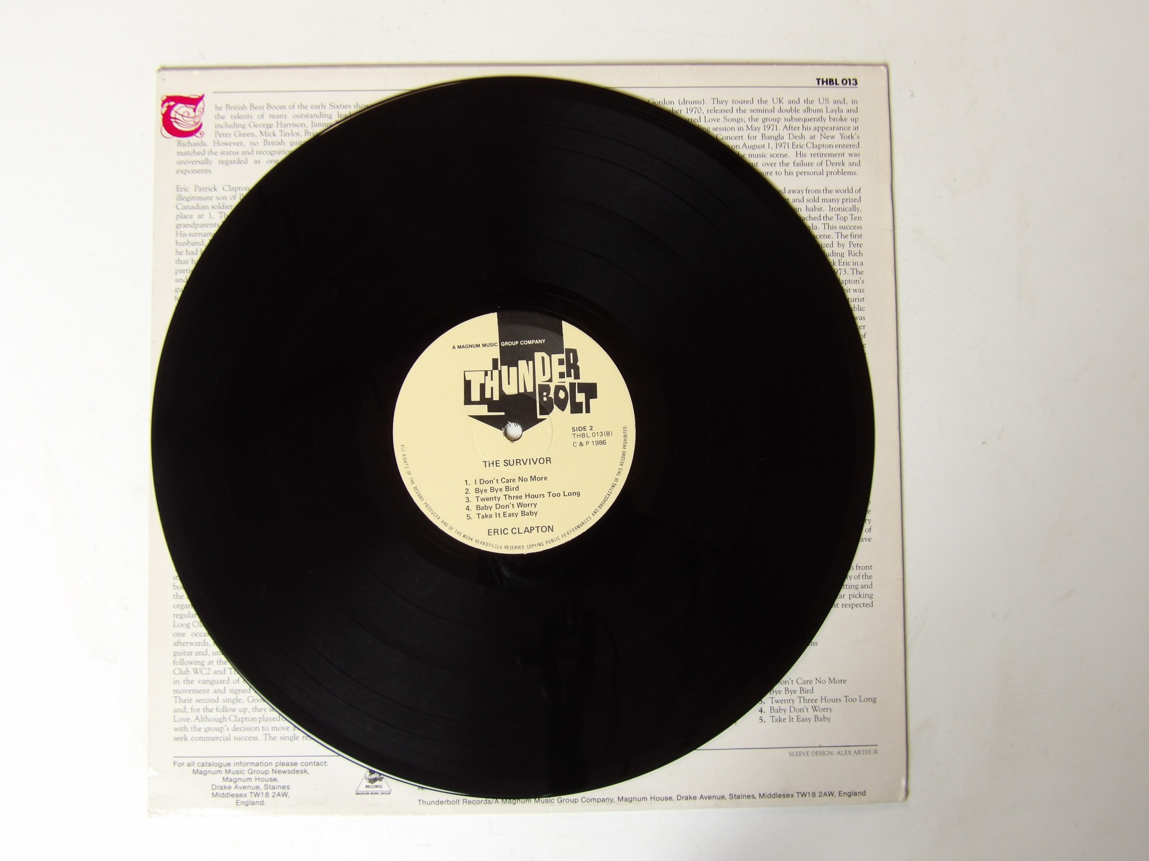 Eric Clapton: The Survivor 1986 EX LP Yardbirds, Sonny Boy Williamson - Image 3