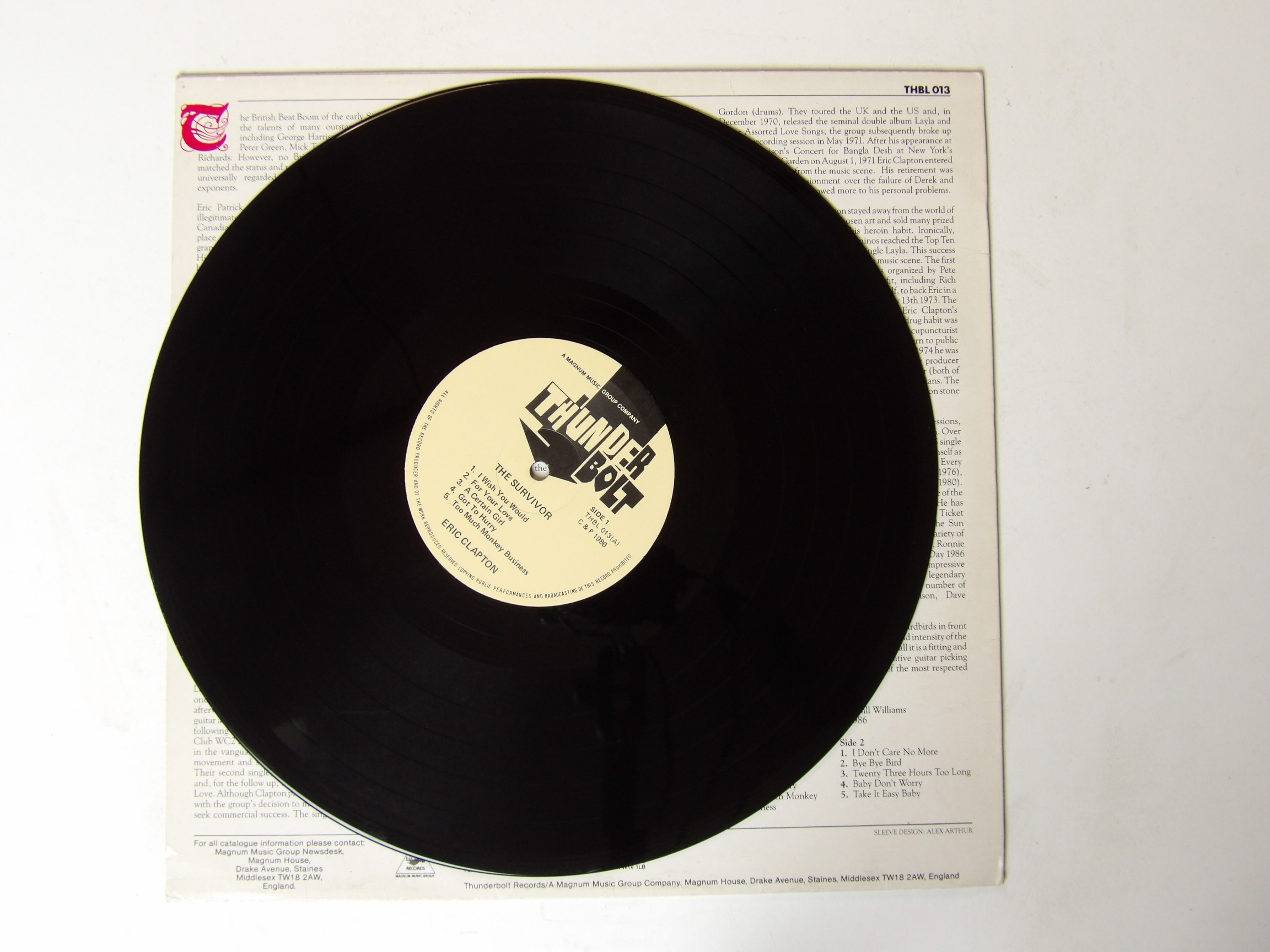 Eric Clapton: The Survivor 1986 EX LP Yardbirds, Sonny Boy Williamson - Image 2