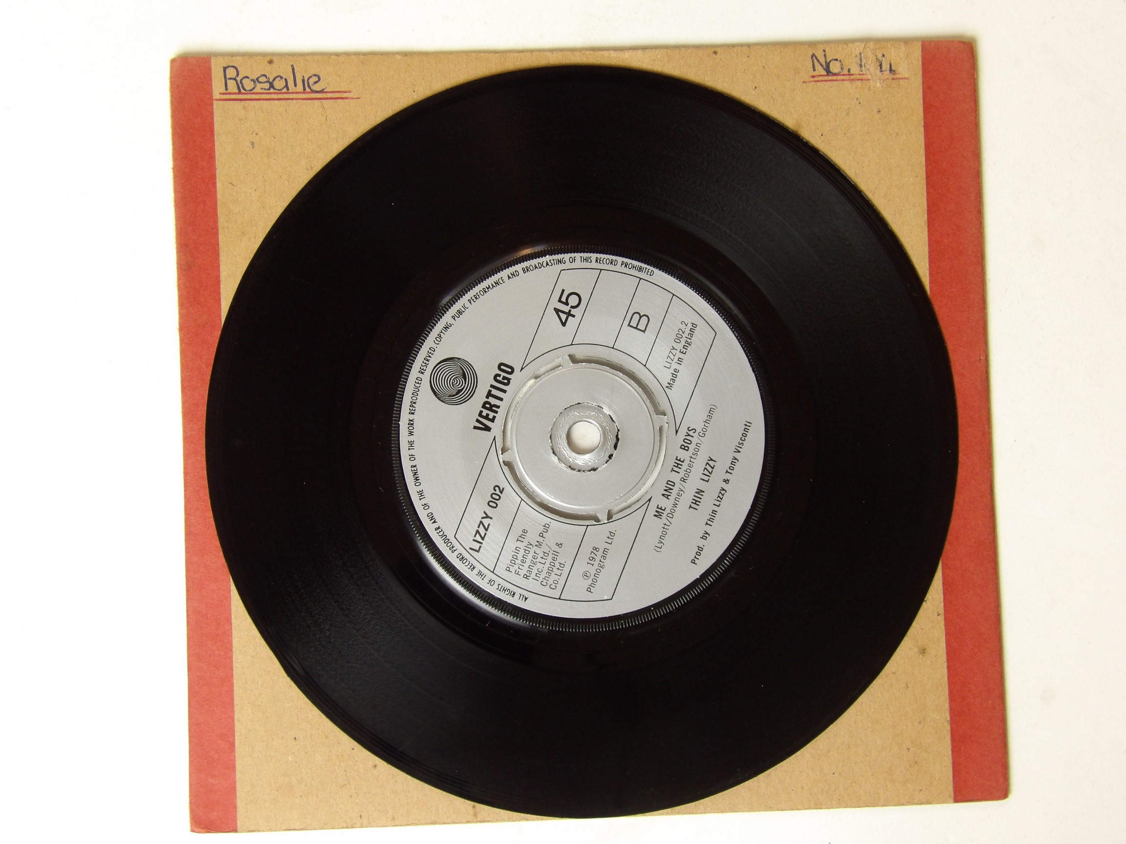 Thin Lizzy: Rosalie (Cowgirls' song) 1978 UK 7″ - Image 2