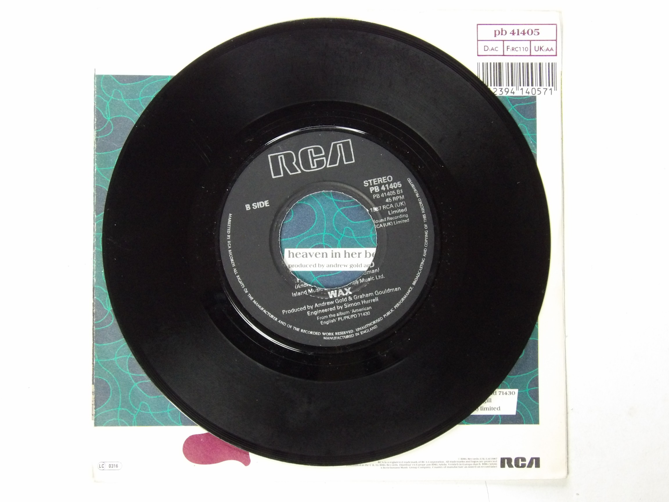 Wax: Building a bridge to your Heart 1987 UK 7" Jukebox centre - Image 3