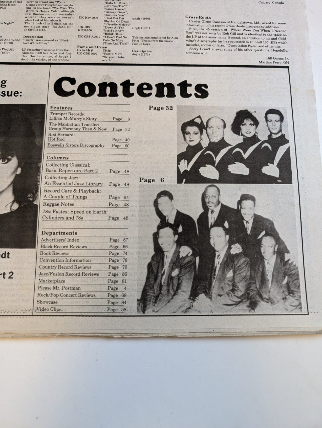 Goldmine: #103 July 1984 Lillian McMurry / Manhattan Transfer / Rod Bernard - Image 2