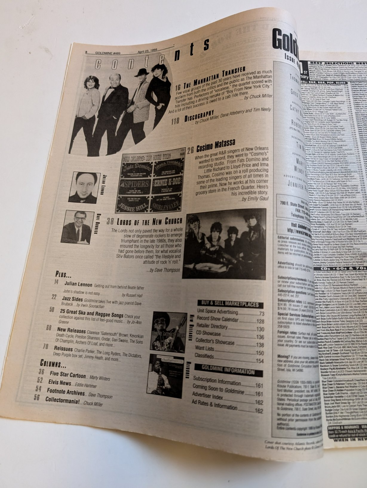 Goldmine: #489 April 1999 Manhattan transfer / Lords of the New Church - Image 3