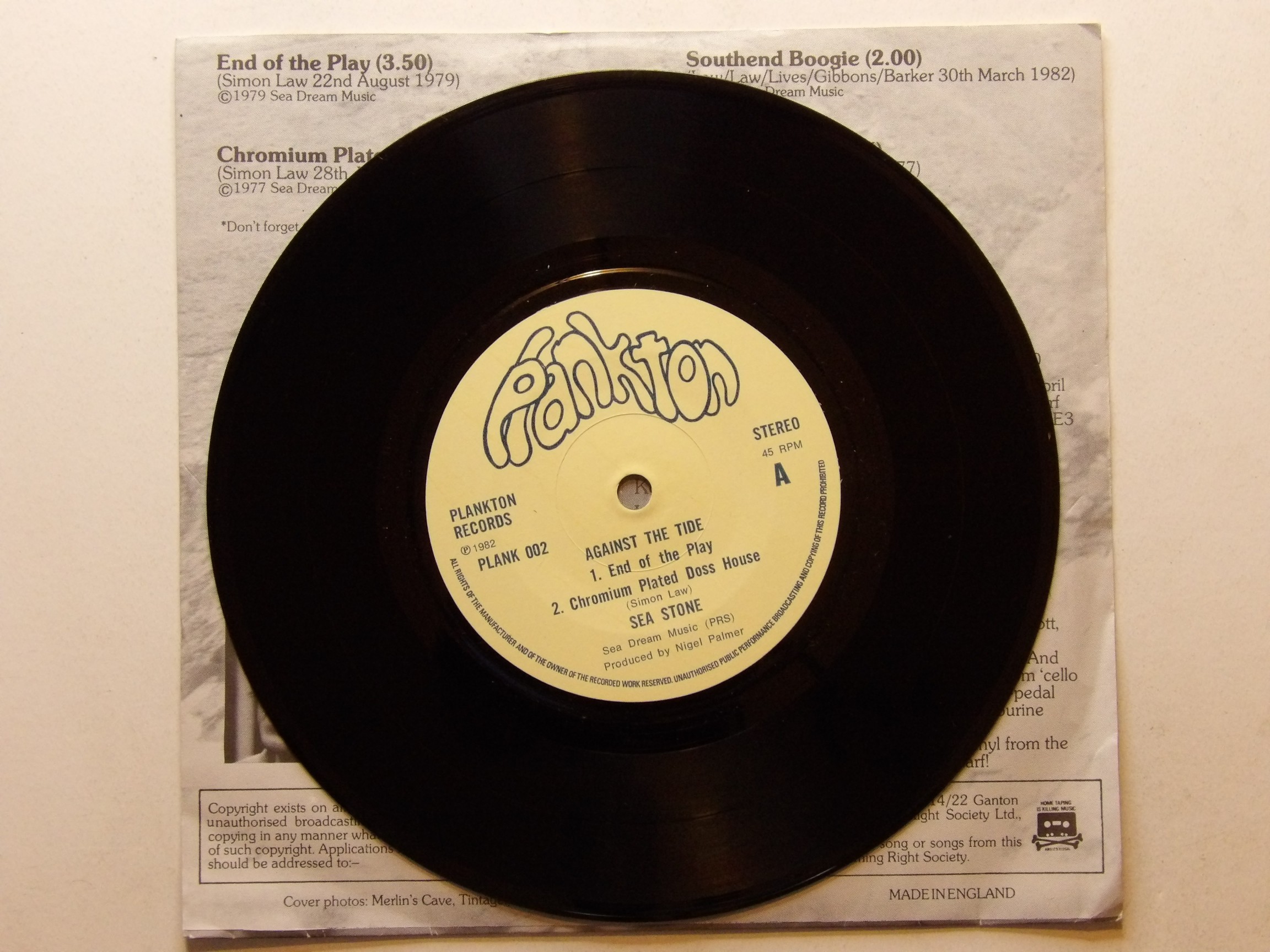 Sea Stone: Against The Tide Original 1982 UK EX 7" EP - Image 3