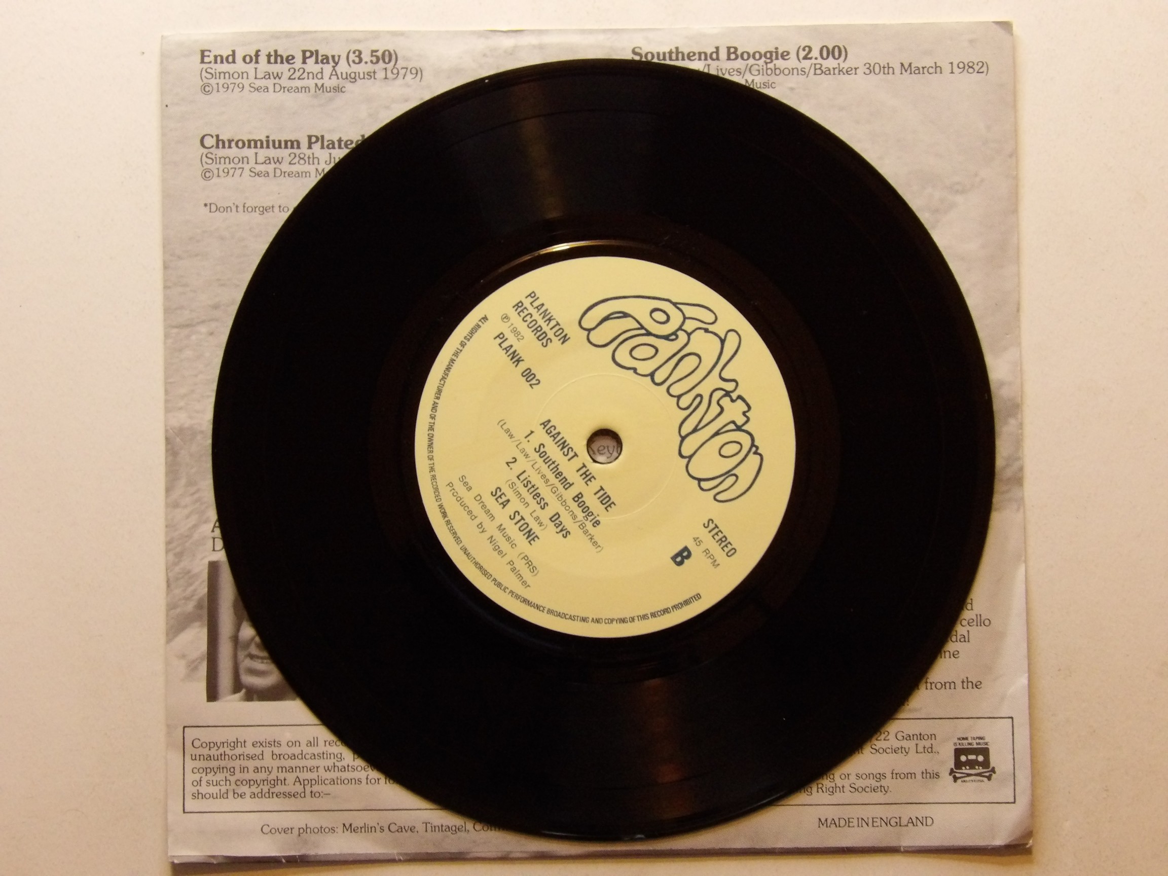Sea Stone: Against The Tide Original 1982 UK EX 7" EP - Image 2