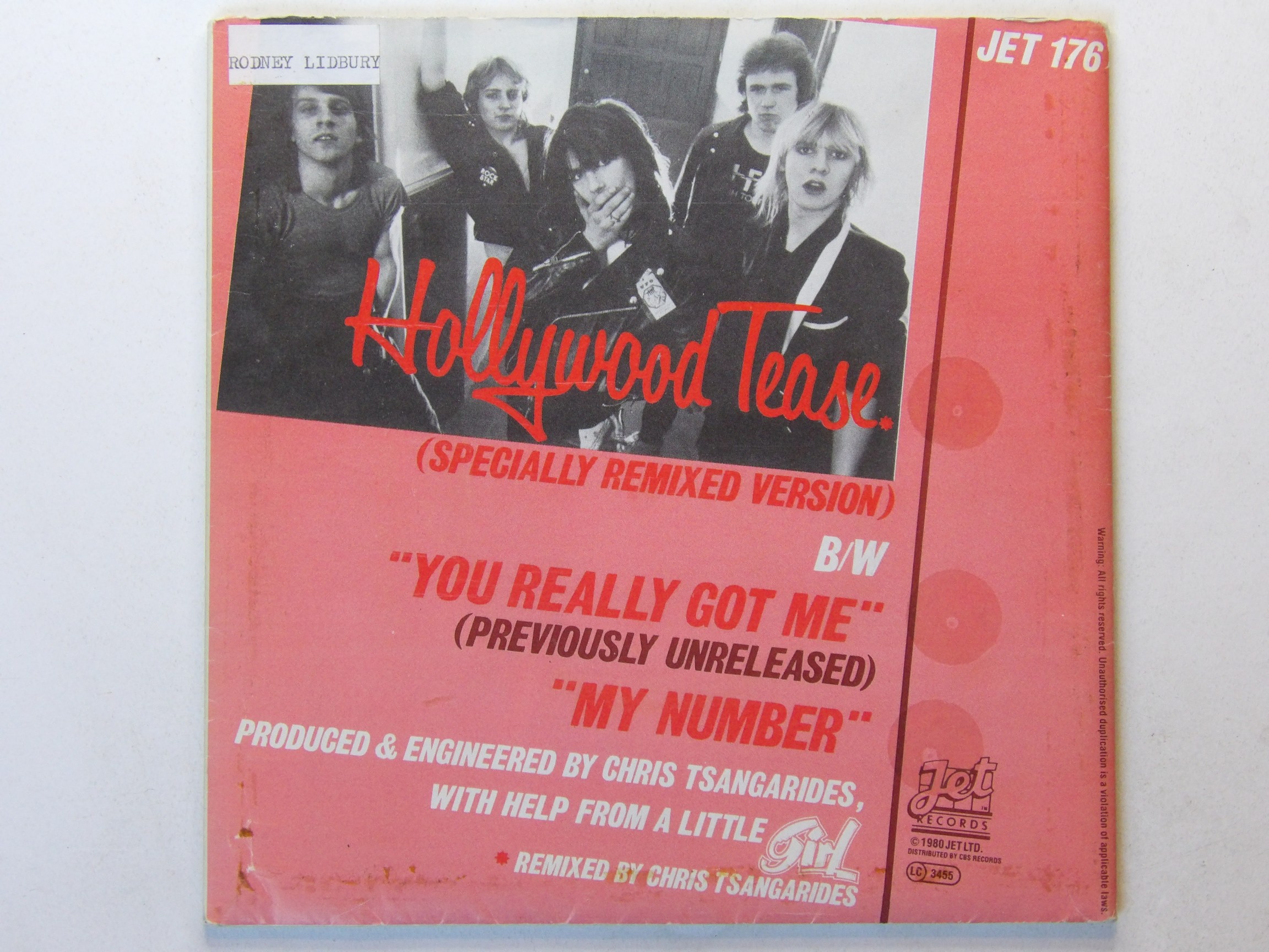 Girl: Hollywood Tease 1980 Poster Sleeve 7" + Insert - Image 4