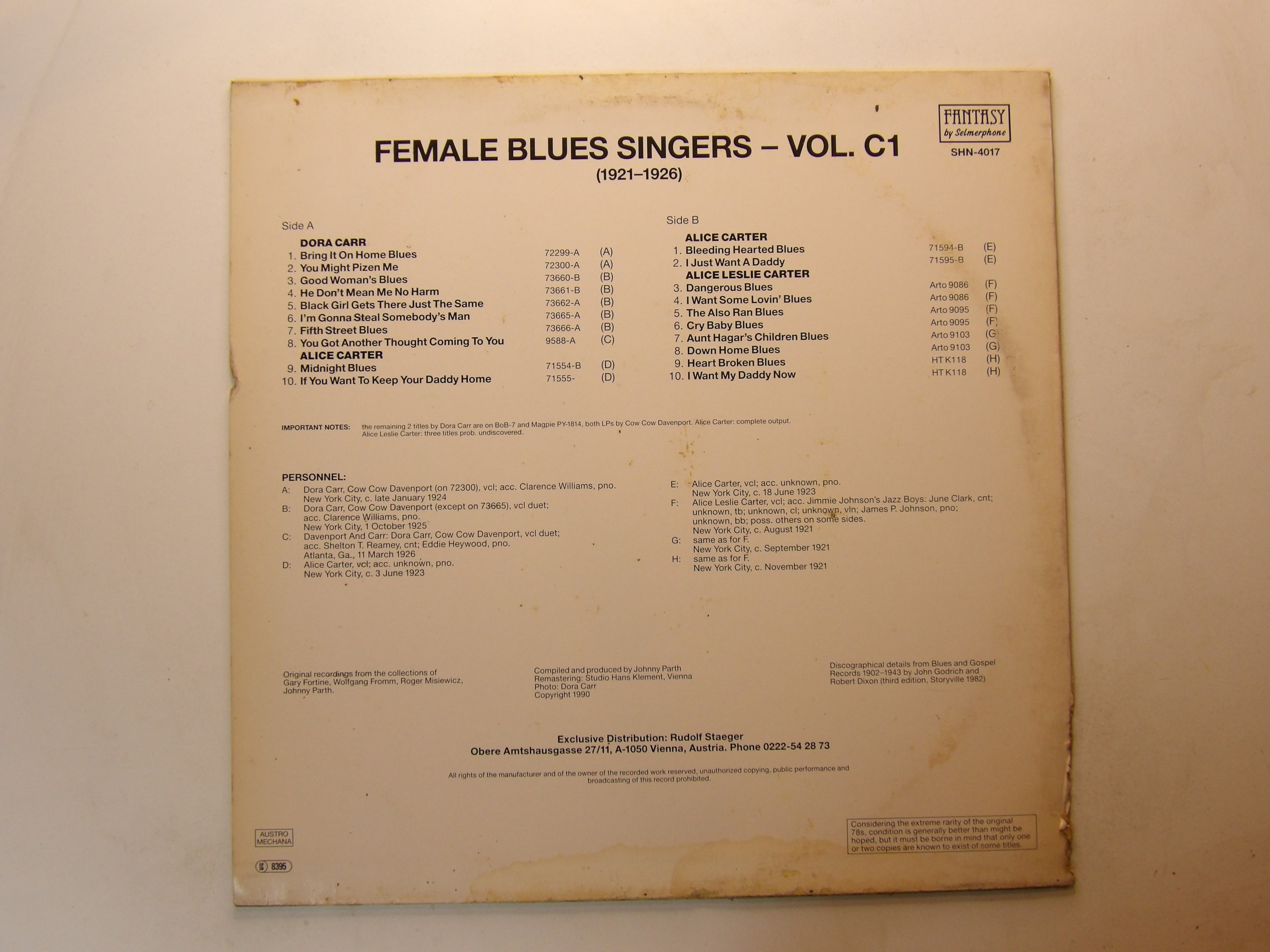 Various: Female Blues Singers C1 1921-26 EX+ Mono LP Fantasy Austria - Image 4
