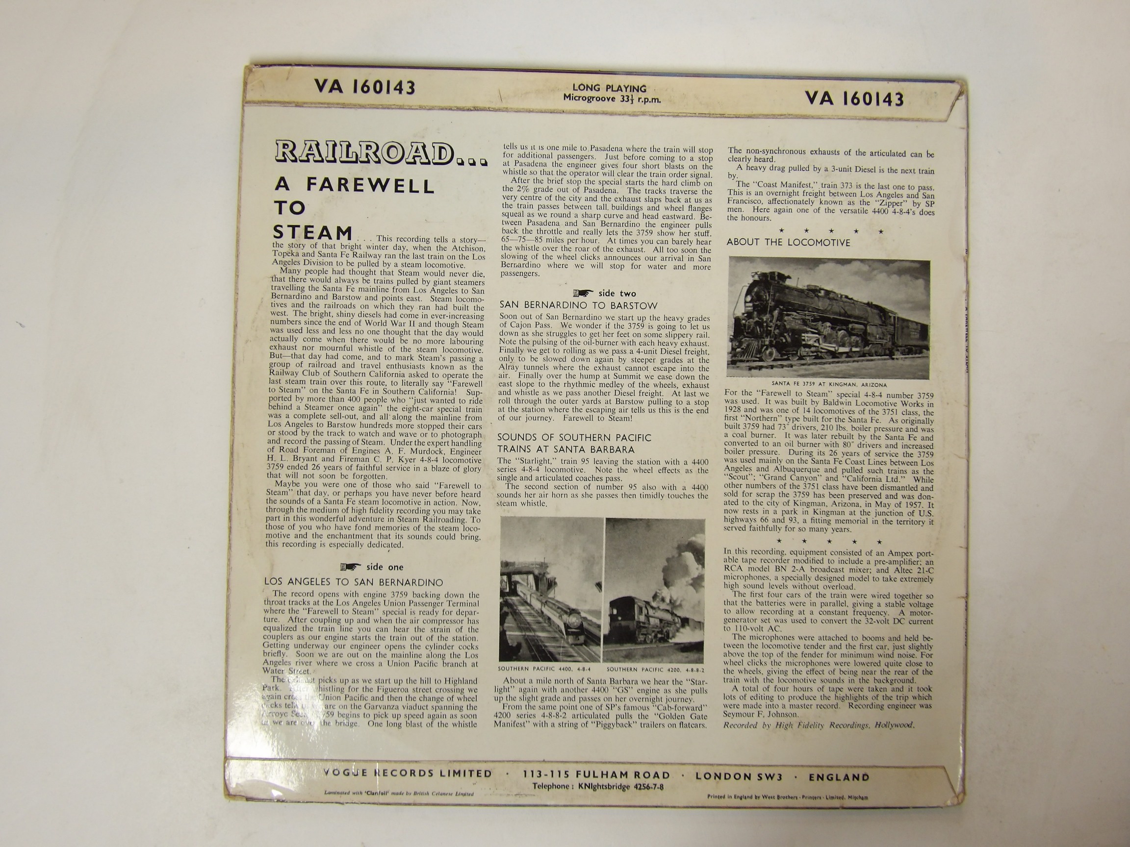 Steam Trains: Railroad - A Farewell To Steam 1959 UK LP - Image 4