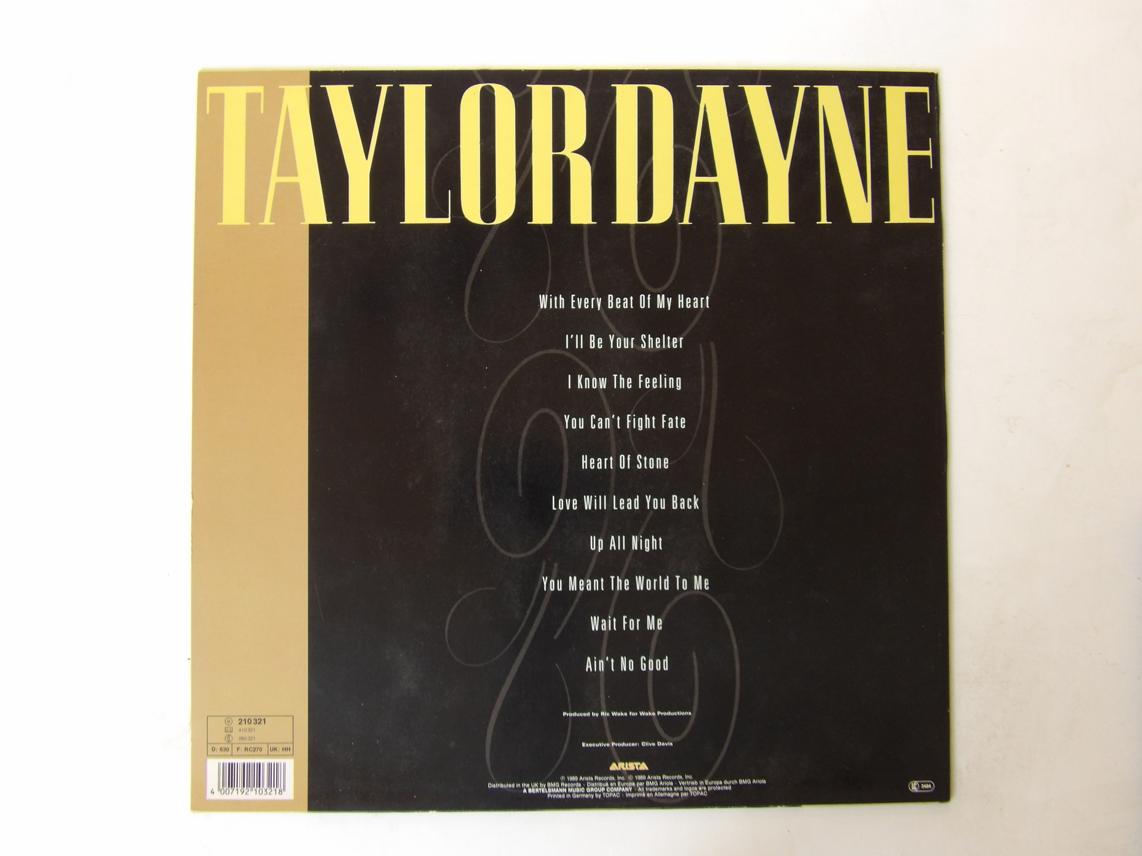 Taylor Dayne: Can't Fight Fate 1989 European EX LP - Image 6
