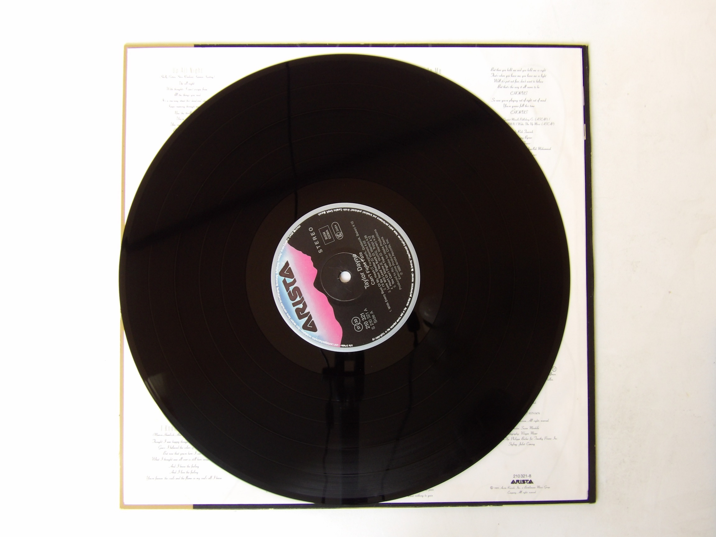 Taylor Dayne: Can't Fight Fate 1989 European EX LP - Image 2