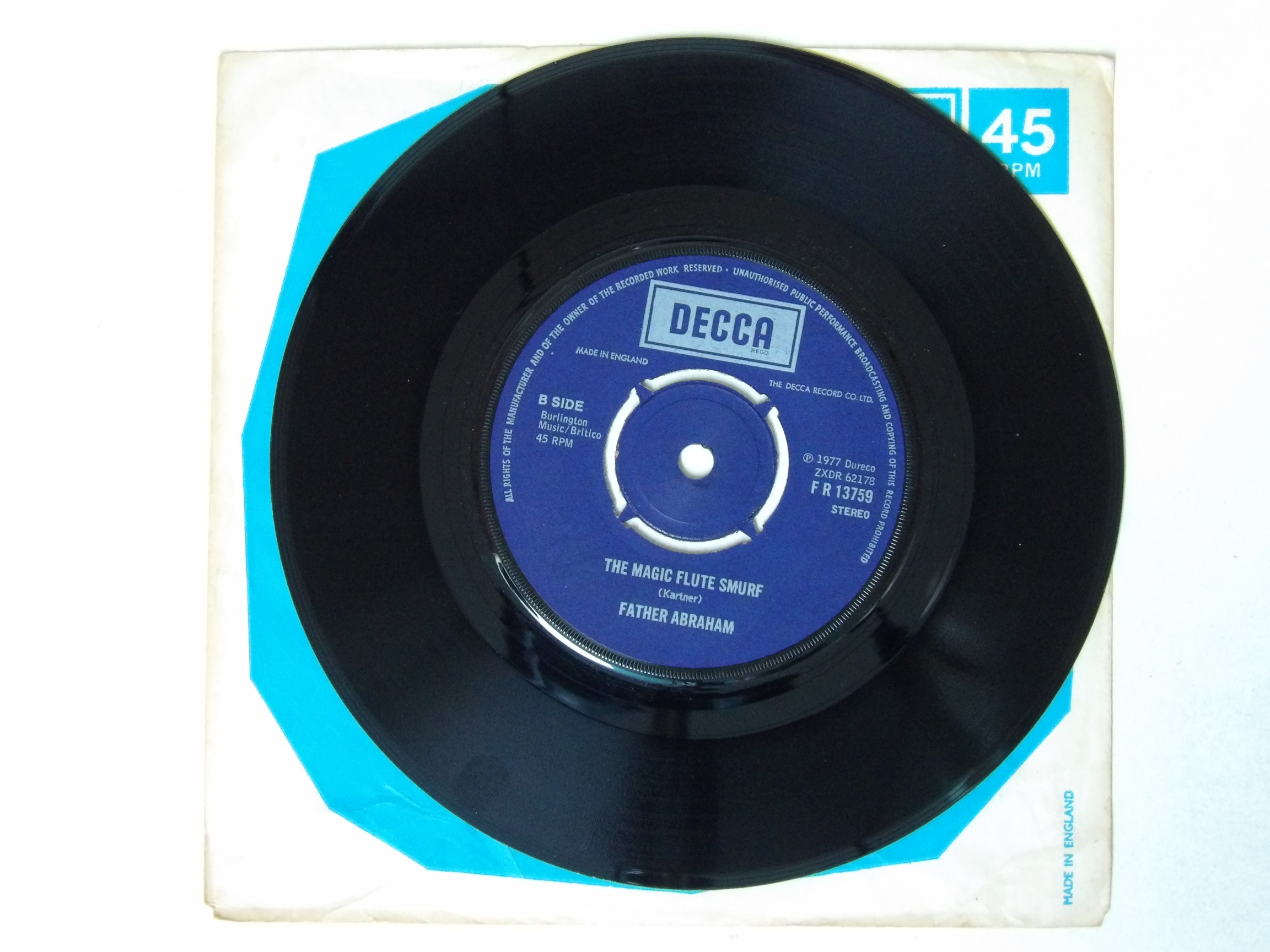 Father Abraham: The Smurf Song 1977 EX 7" (Decca slv) - Image 2