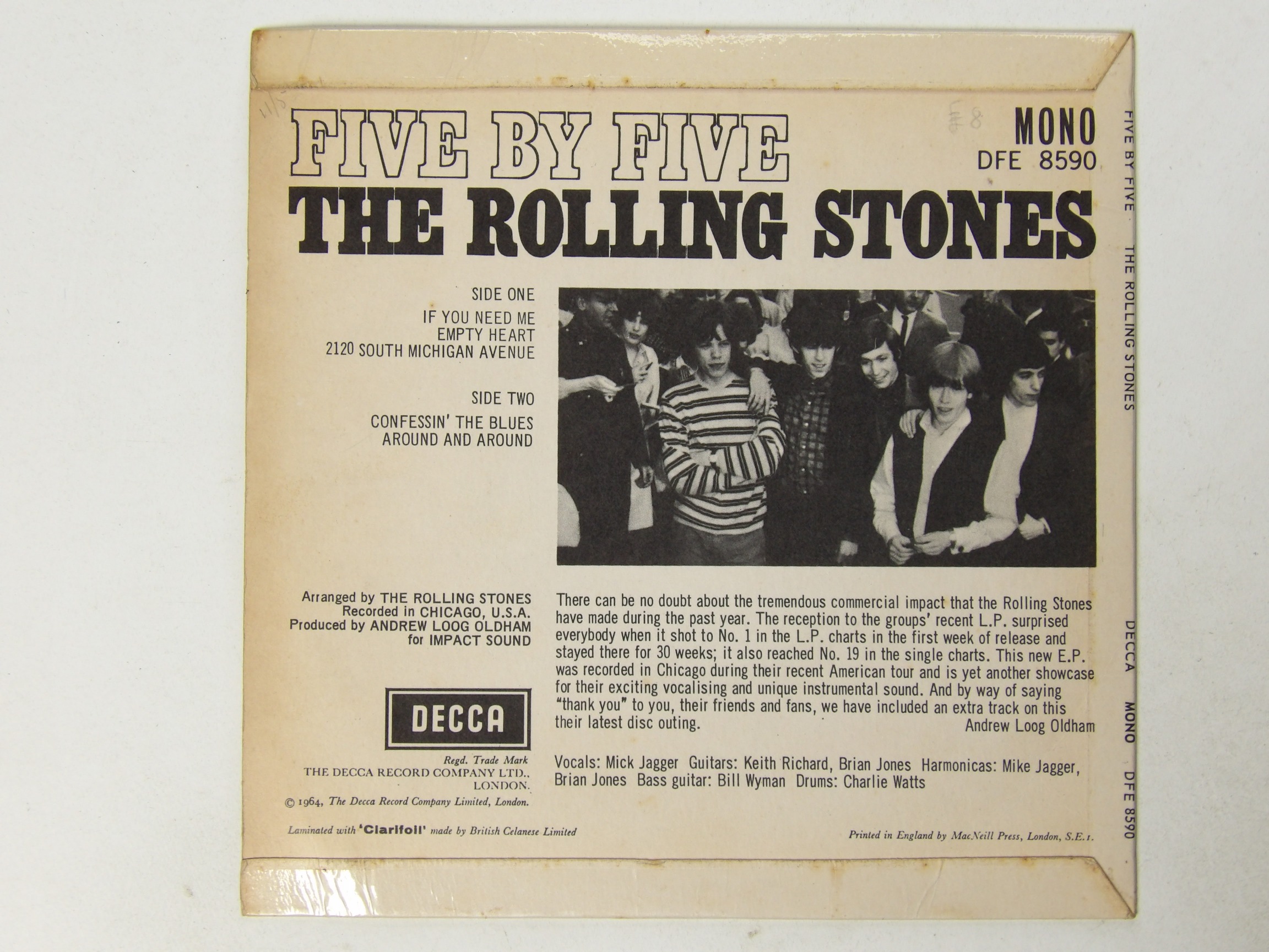 Rolling Stones: Five by Five 1964 UK 1K/2K 7" (copy 1) - Image 4