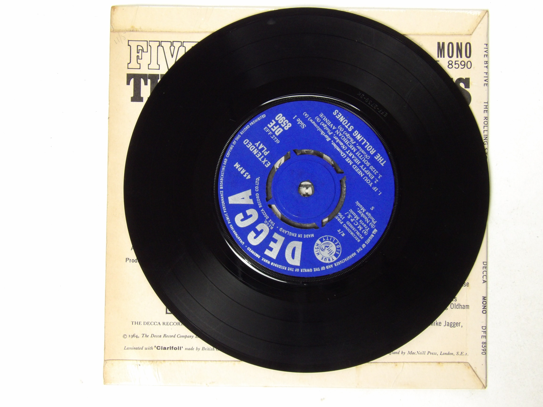 Rolling Stones: Five by Five 1964 UK 1K/2K 7" (copy 1) - Image 2