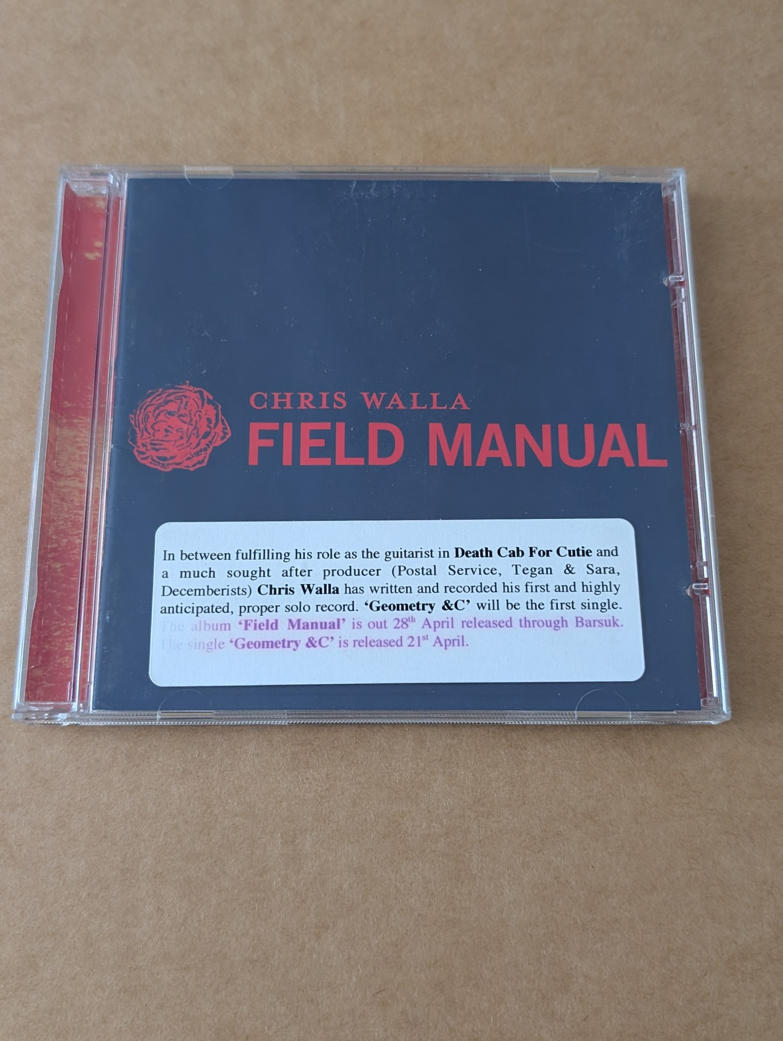 Chris Walla: Field Manual MINT UNPLAYED PROMO CD