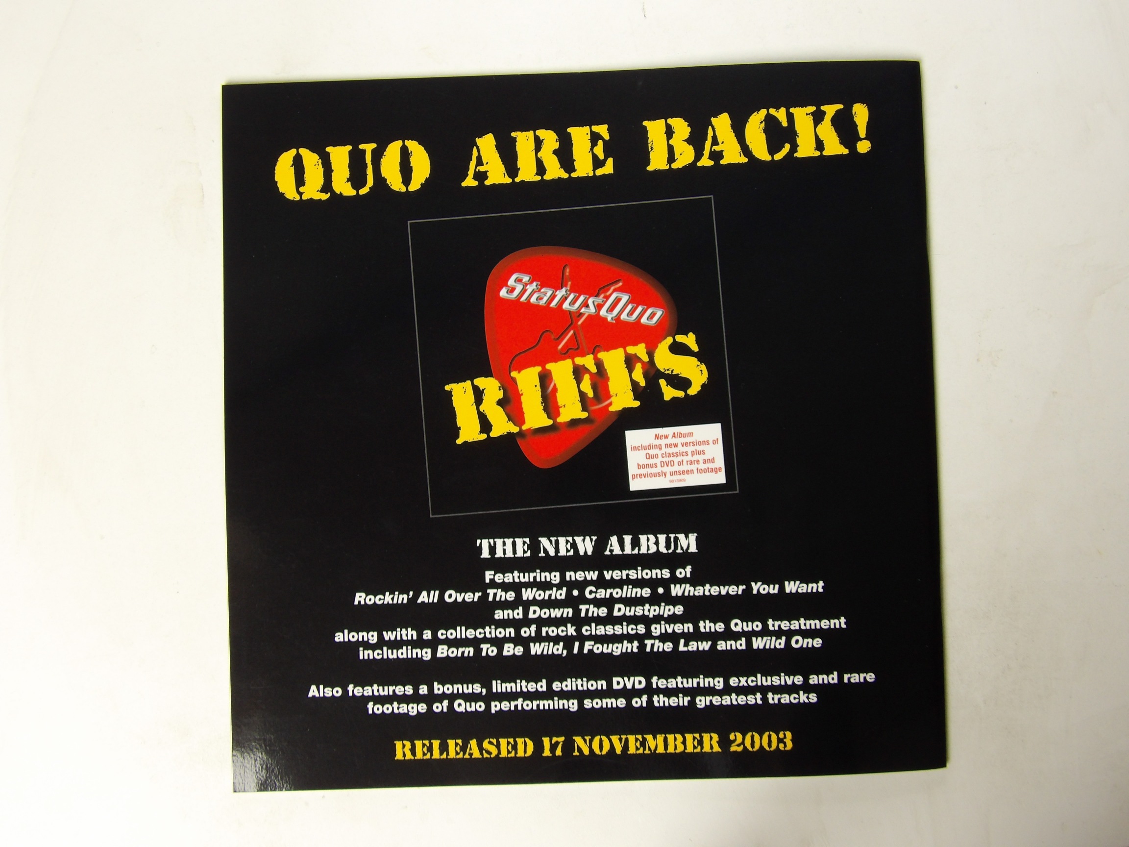 Status Quo: Riffs 2003/04 Tour Programme - Image 2