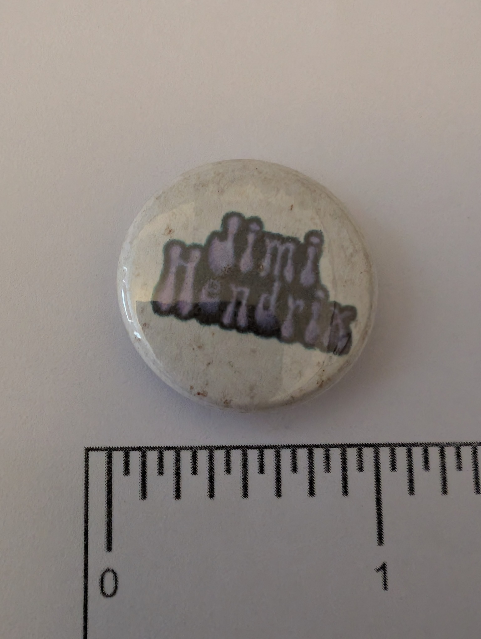 Jimi Hendrix: Purple/White Name Original Badge/Button