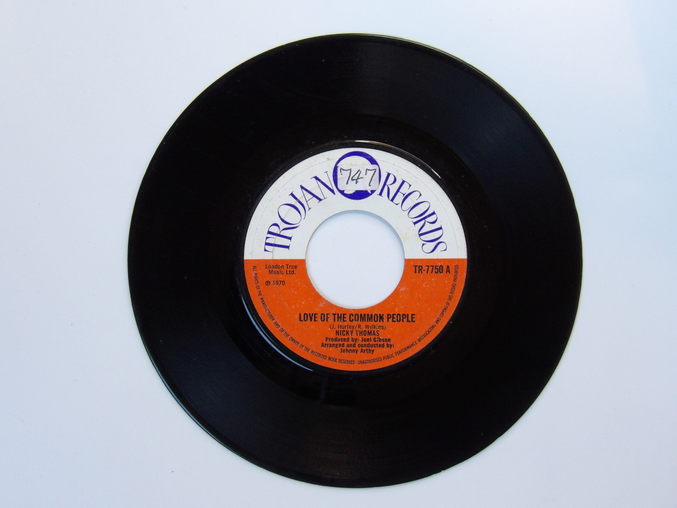 Nicky Thomas: Love Of The Common People 1970 Trojan 7" (747) - Image 2