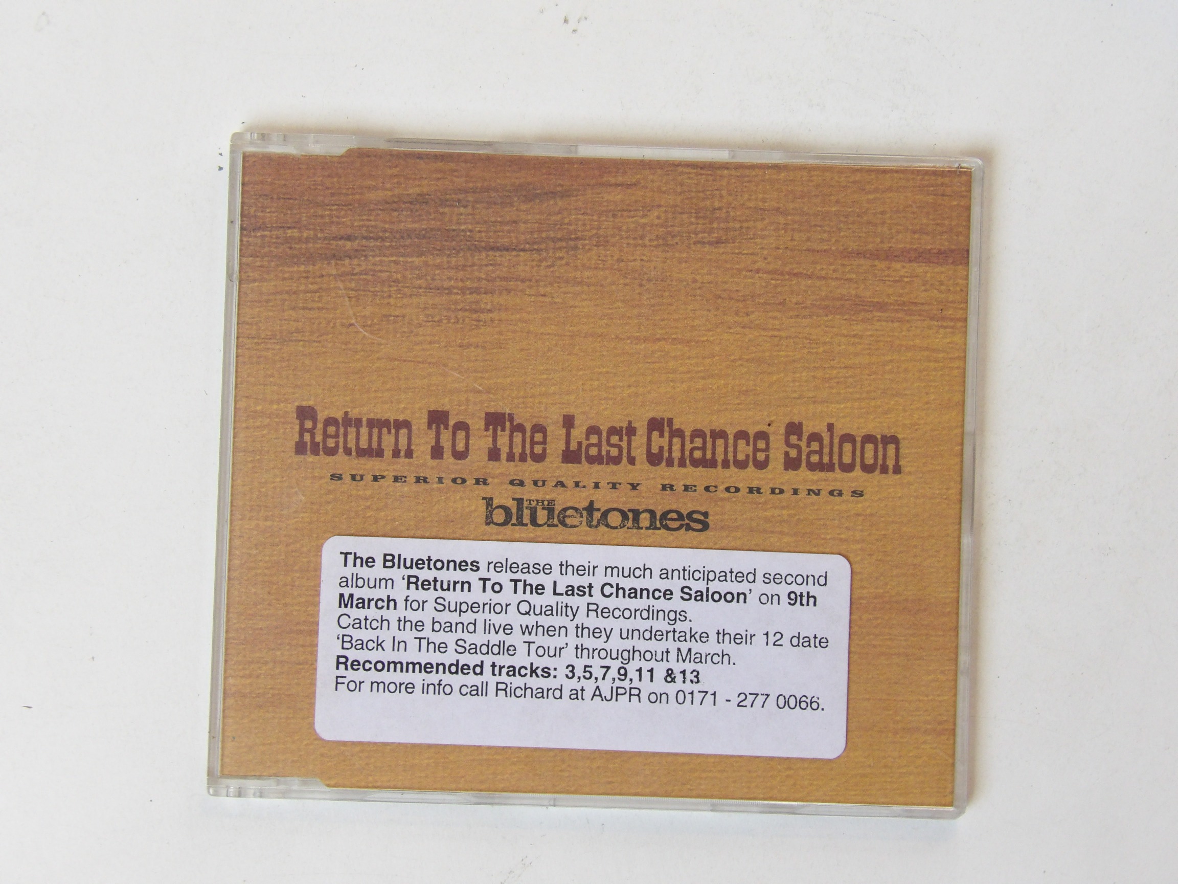 The Bluetones: Return To The Last Chance Saloon Promo CD