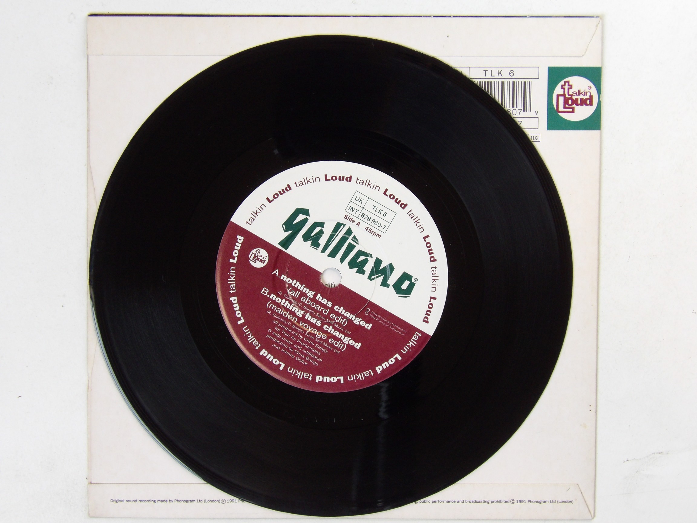 Galliano: Nothing Has Changed 1991 EX+ 7" - Image 3