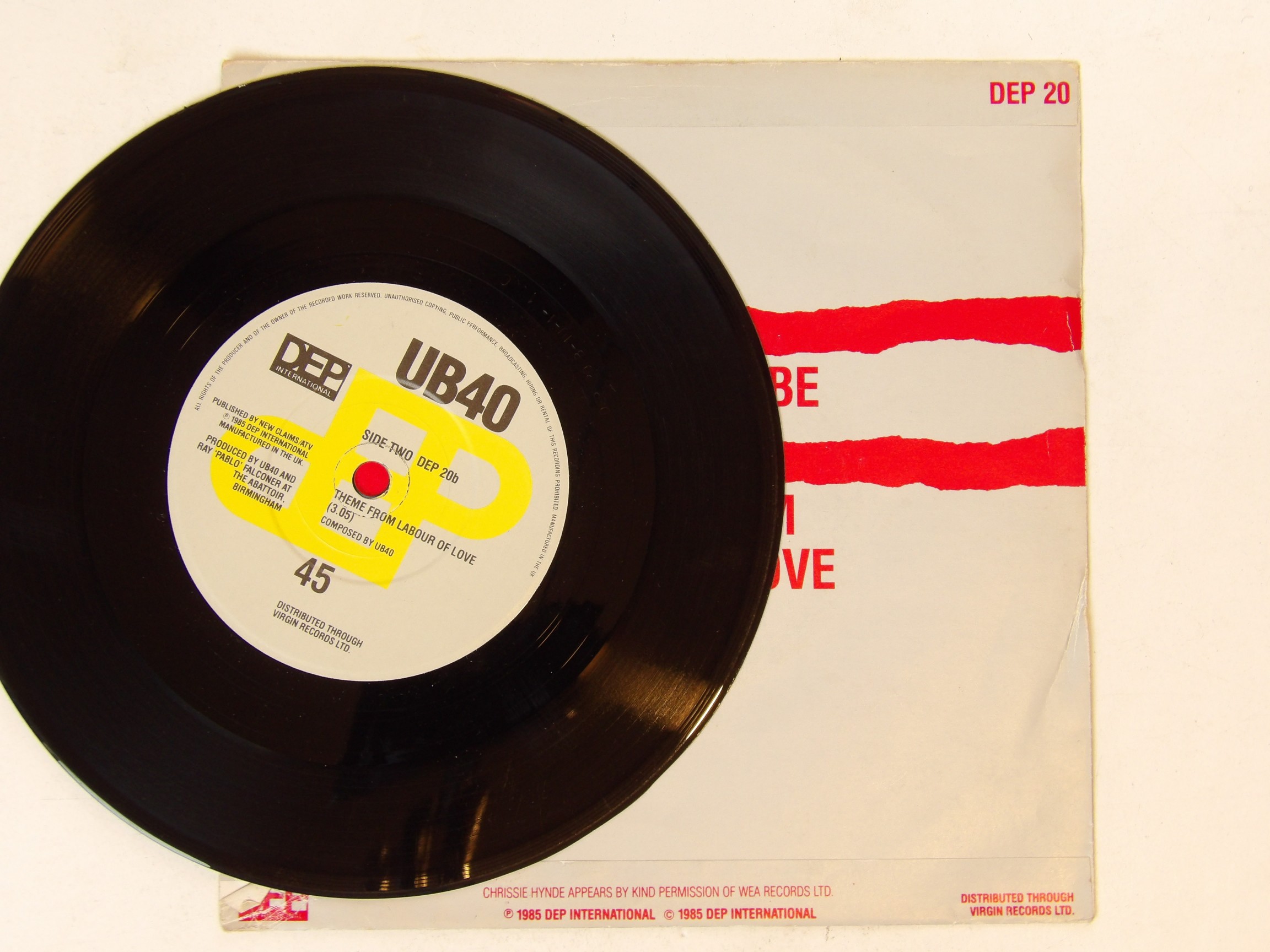 UB40 & Chrissie Hynde: I Got You Babe 1985 EX+ 7″ - Image 2