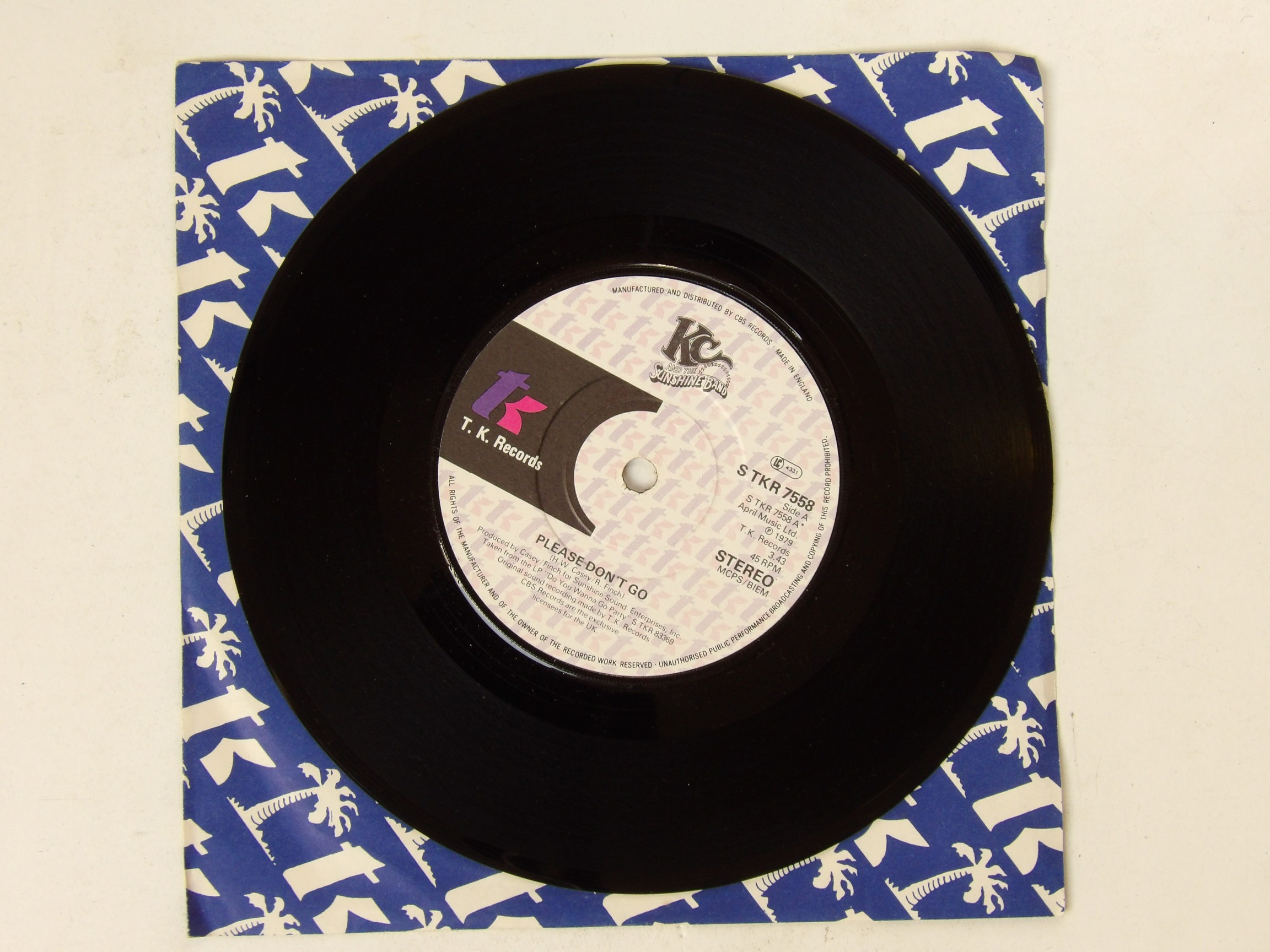 KC & the Sunshine Band: Please Don't Go 1979 EX 7" - Image 3