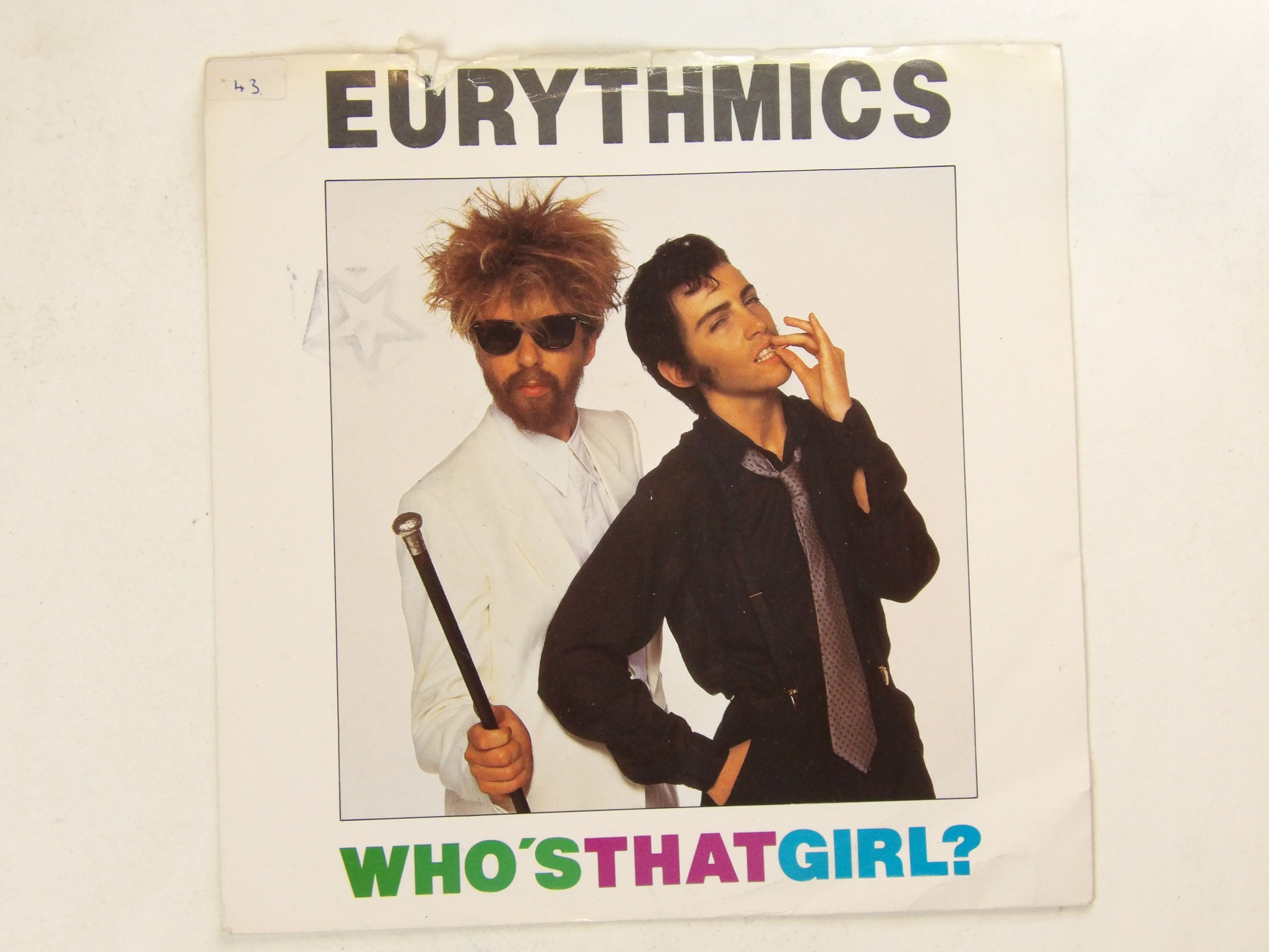 Eurythmics: 3 X EX+ 7″ (Sweet Dreams/Sexcrime/Who's that girl) - Image 2