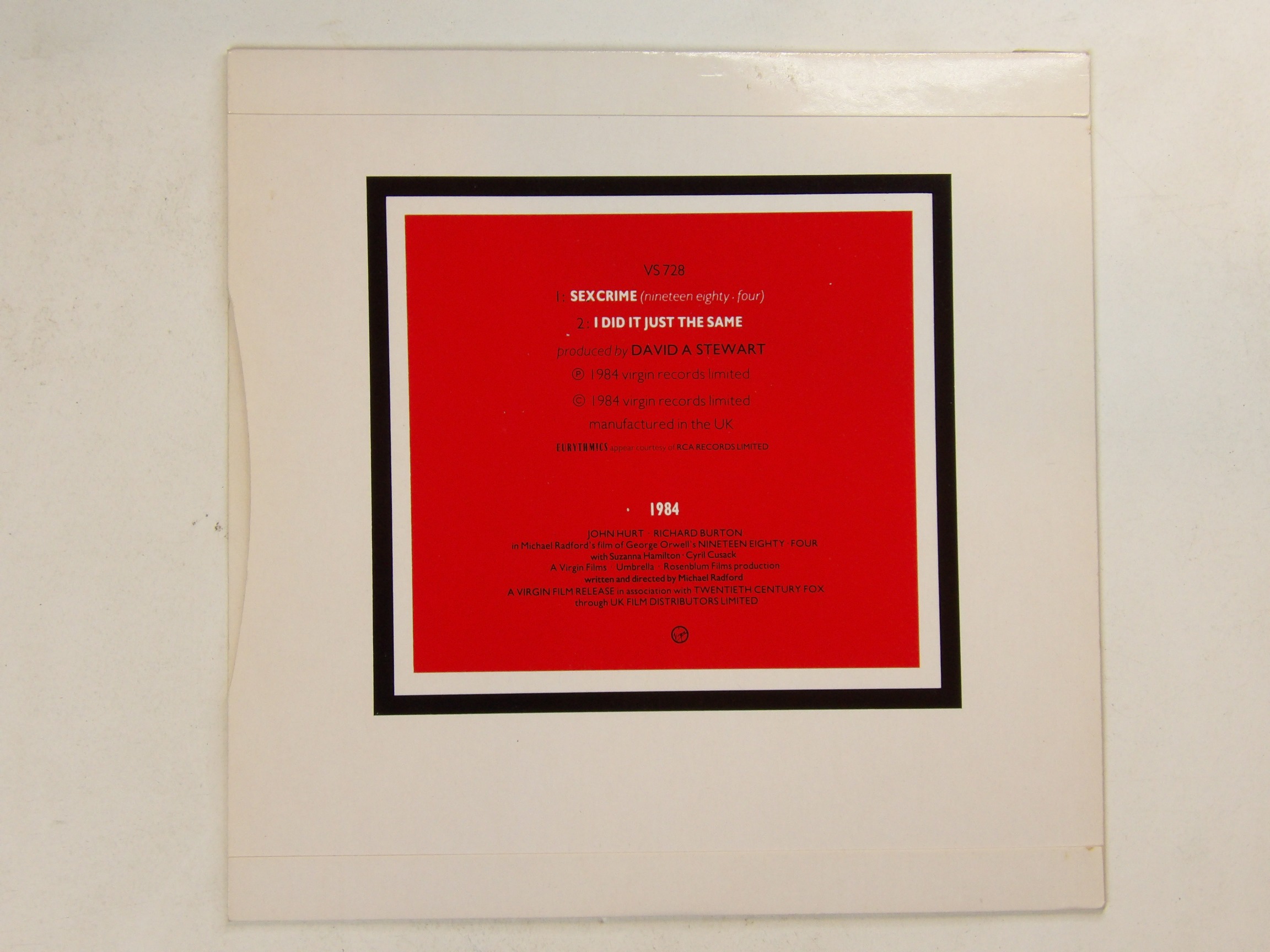 Eurythmics: 3 X EX+ 7″ (Sweet Dreams/Sexcrime/Who's that girl) - Image 9